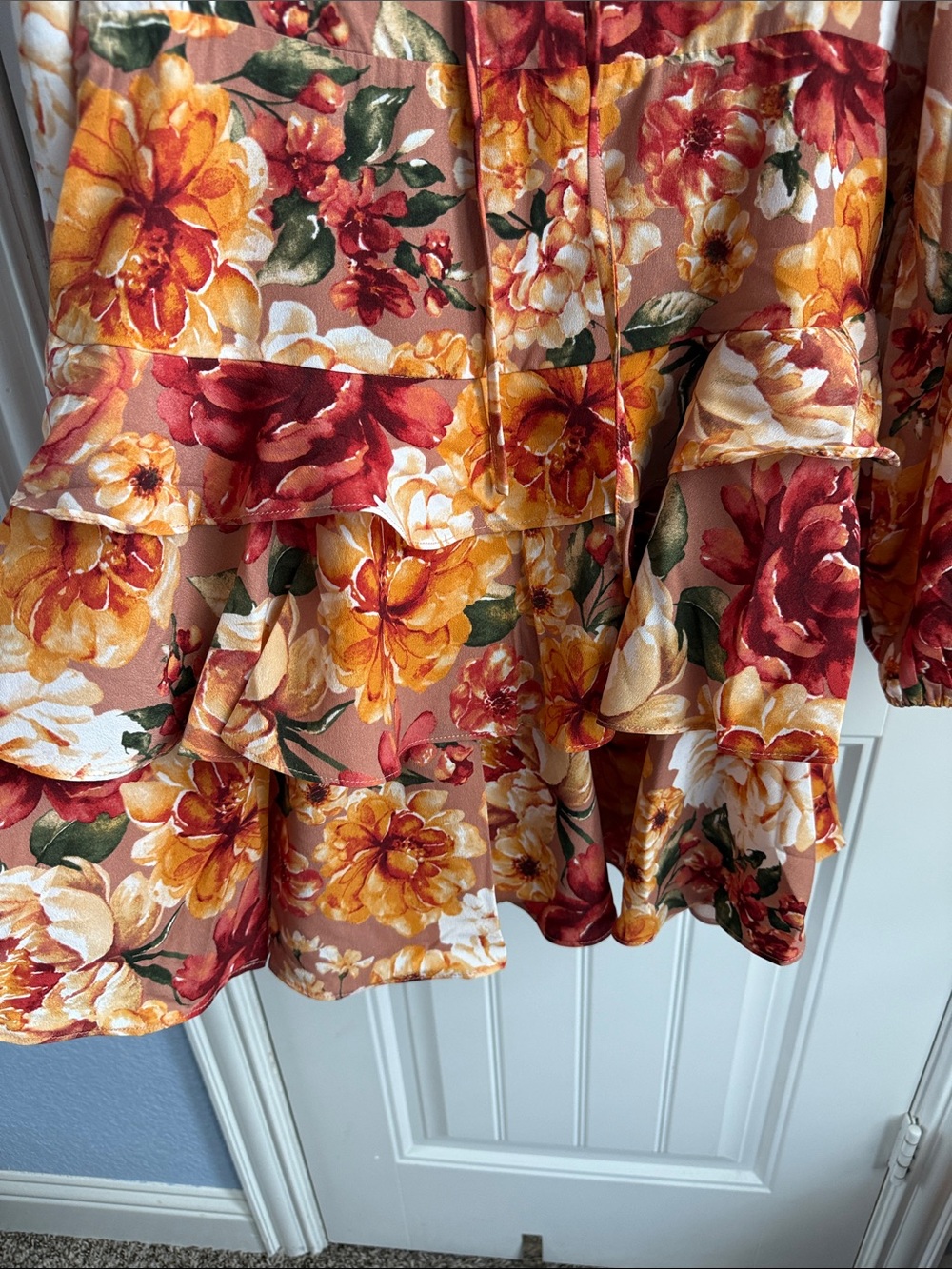 Buddy Love Floral Mini Dress in Red, Yellow, Cream - Picture 6 of 10